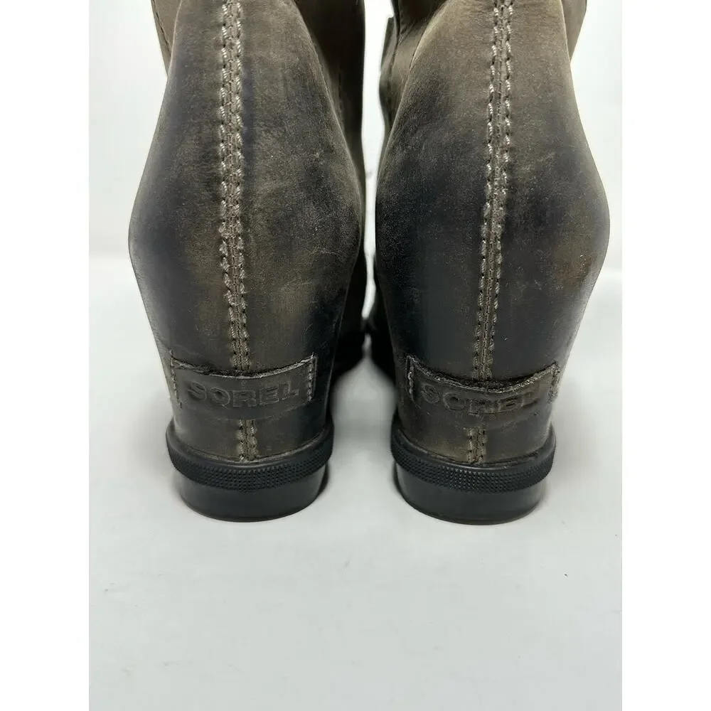 SOREL Women's Joan of Arctic Wedge II Quarry Combat Boots US 9.5